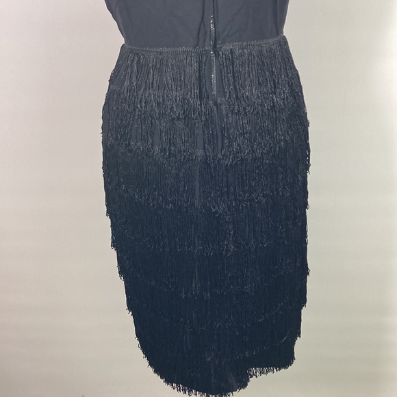 Vintage Rollin Twenty’s Vibes Laying Fringe Sleeveless Black Dress - Picture 5 of 6